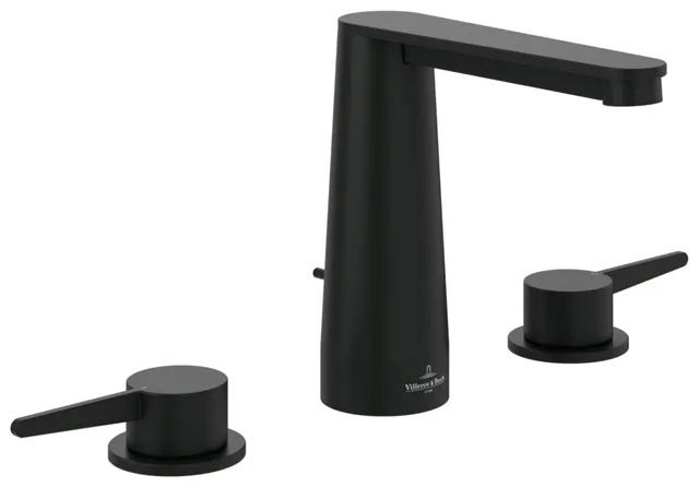 Zweihand-Waschtischarmatur „Conum“ 16,5 cm Ausladung 130 mm in Matt Black Zweihand-Waschtischarmatur „Conum“ 16,5 cm Ausladung 130 mm in Matt Black