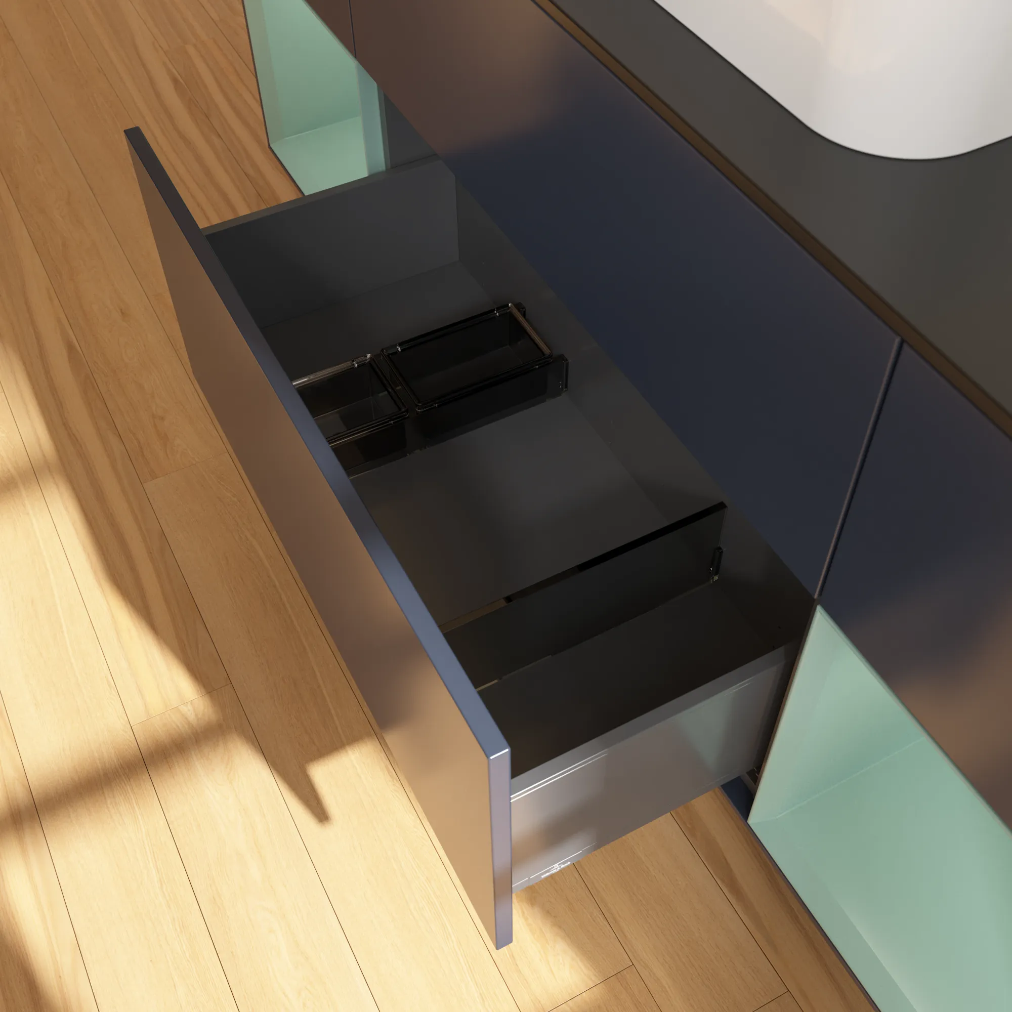 Villeroy & Boch Waschtischunterschrank „Finion“ für Schrankwaschtisch 1600 × 603 × 501 mm Midnight Blue Matt Lacquer, für Becken mittig