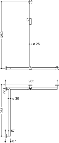 HEWI Haltegriff Ausführung links „System 900“ in Schwarz tiefmatt / Schwarz matt, Befestigung verdeckt