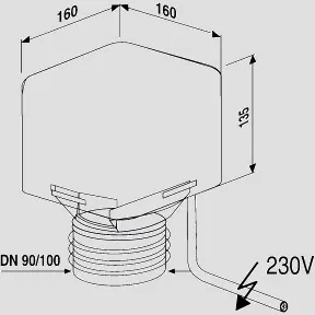 Rohrbelüfter ventilair Außenbereich DN 90/100 u. di 113 - 127, beheizbar
