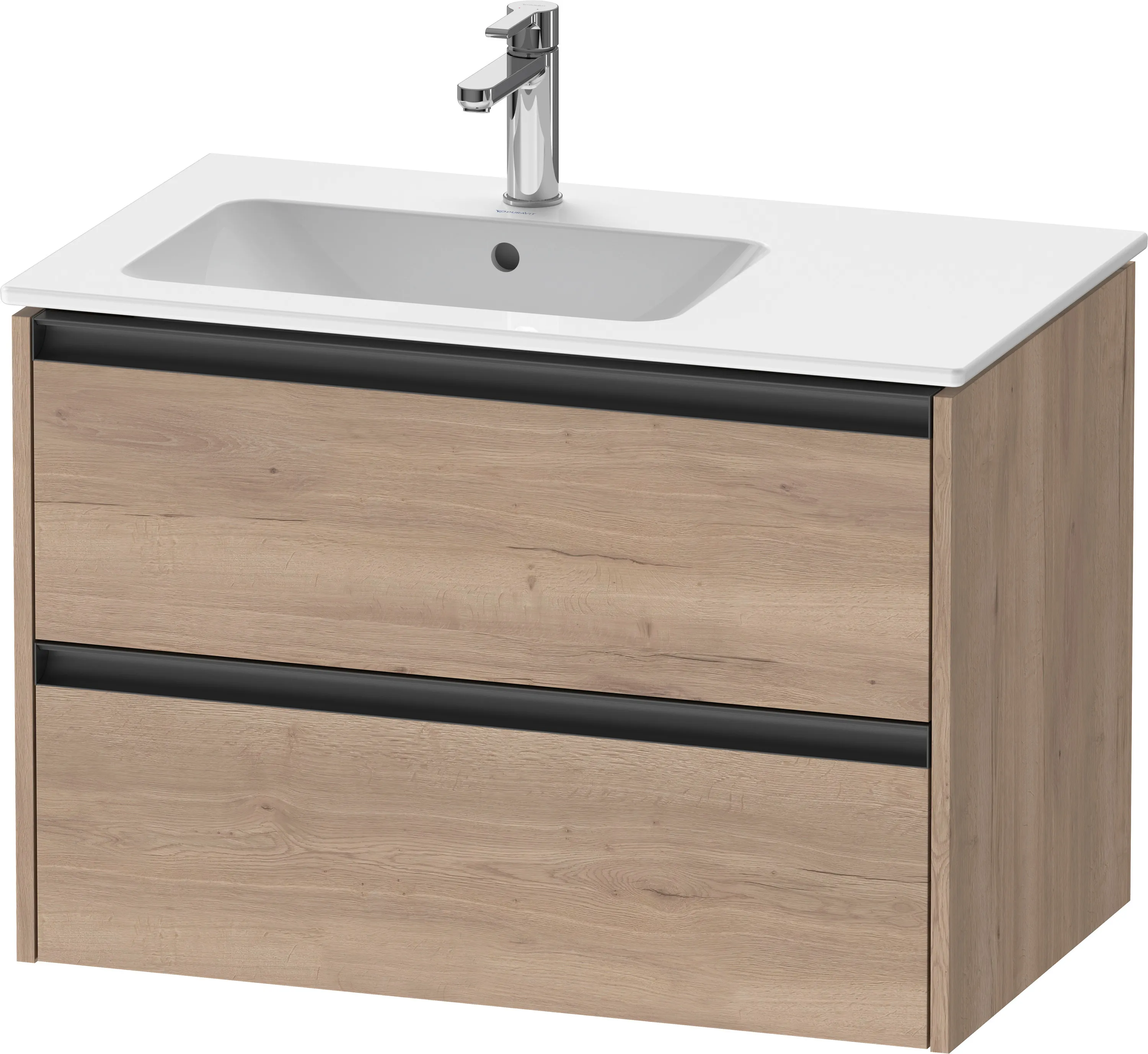 Duravit Waschtischunterschrank wandhängend „Ketho.2“ 81 × 54,9 × 48 cm Eiche Marmoriert