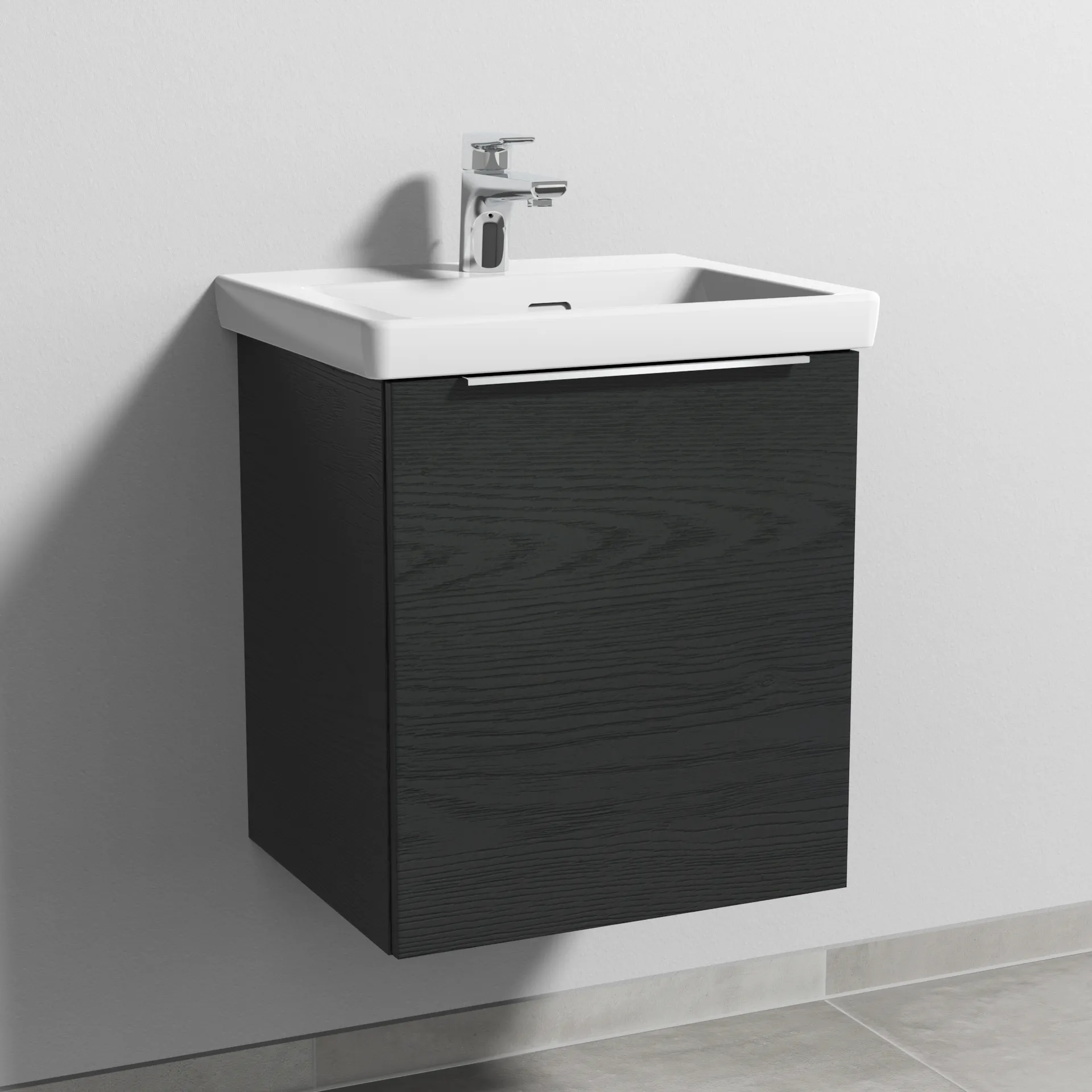 Sanipa Waschtischunterschrank „3way“ 457 × 517 × 391 mm in Black Oak, Anschlag rechts