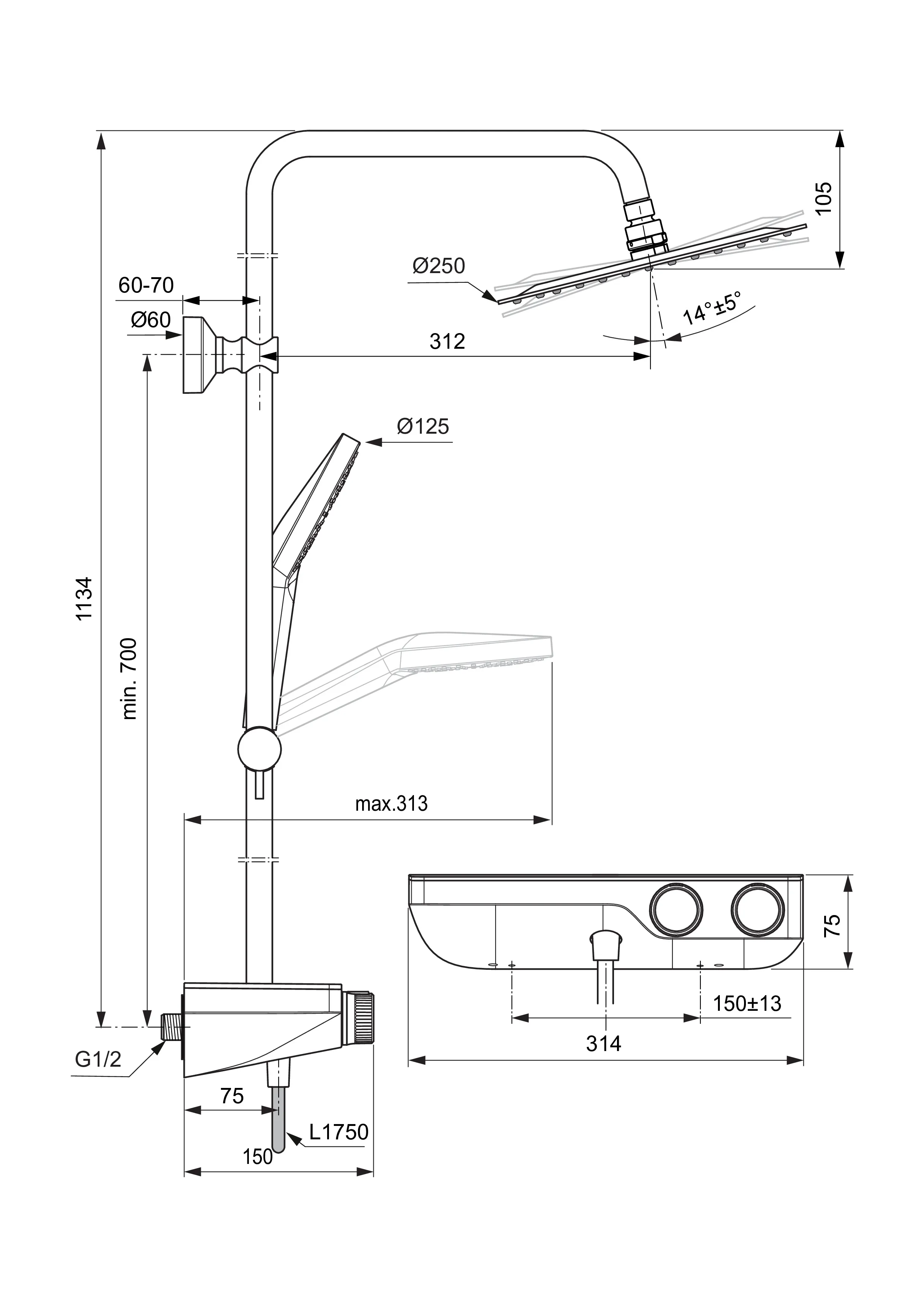 Ideal Standard Duschsystem „Ceratherm S200“ Ideal Standard Duschsystem „Ceratherm S200“