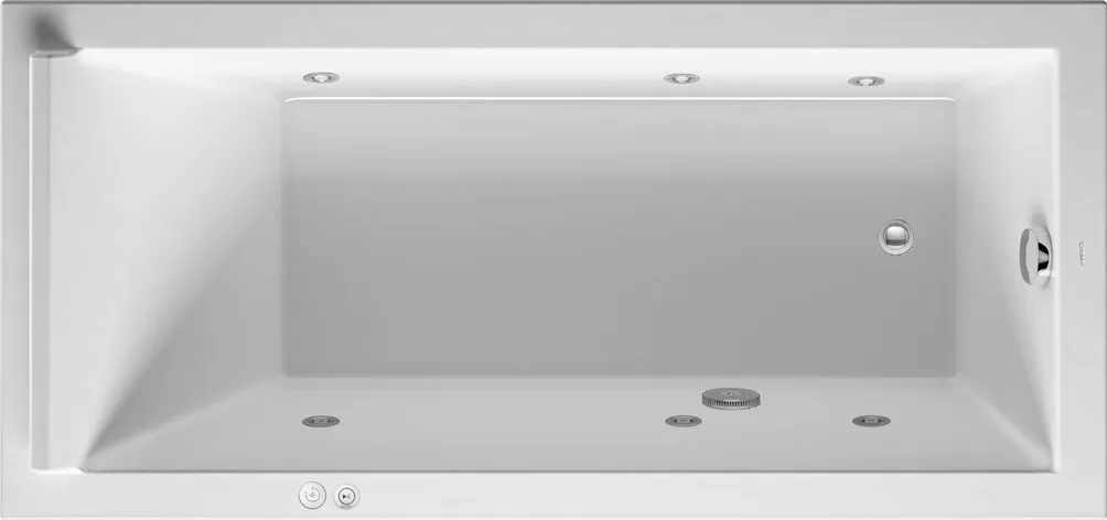 Duravit Whirlwanne „Starck“ rechteck 1700 × 800 mm, Fußablauf mit Jet-System, in Weiß Duravit Whirlwanne „Starck“ rechteck 1700 × 800 mm, Fußablauf mit Jet-System, in Weiß