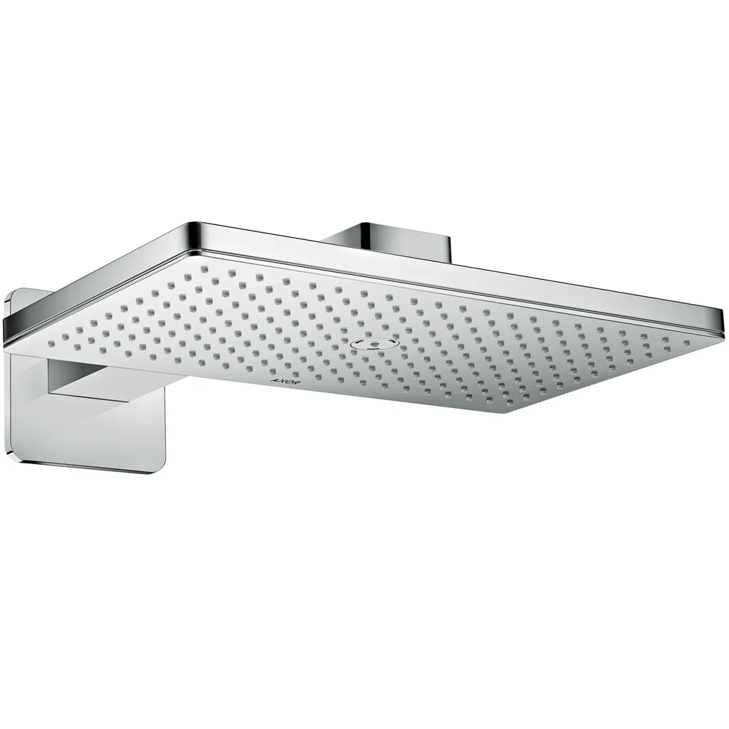 Hansgrohe AXOR ShowerSolutions Kopfbrause 460/300 1jet mit Brausearm und softsquare Rosette, Chrom, 466 x 270 mm, Rain Strahl, 19 l/min, Wandmontage, G 1/2, DN15 Hansgrohe AXOR ShowerSolutions Kopfbrause 460/300 1jet mit Brausearm und softsquare Rosette, Chrom, 466 x 270 mm, Rain Strahl, 19 l/min, Wandmontage, G 1/2, DN15