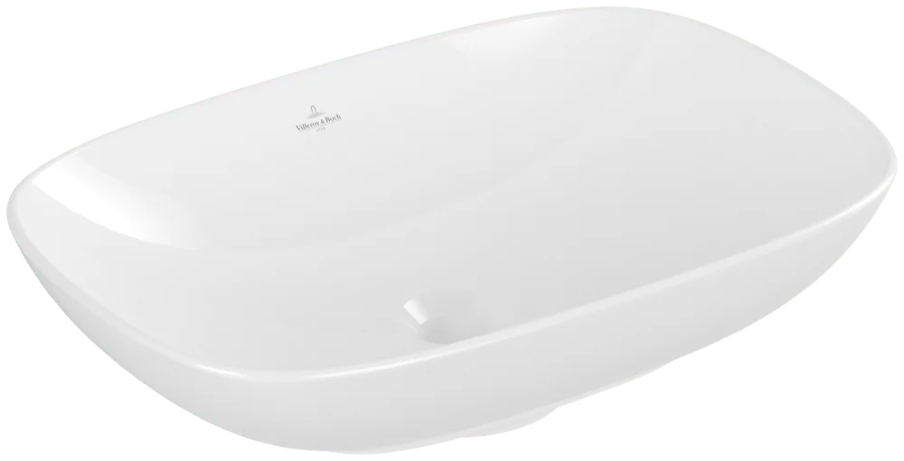 Villeroy & Boch Aufsatzwaschbecken Loop & Friends, 560x380x150mm, weiß Alpin, TitanCeram, glänzend, mit Überlauf