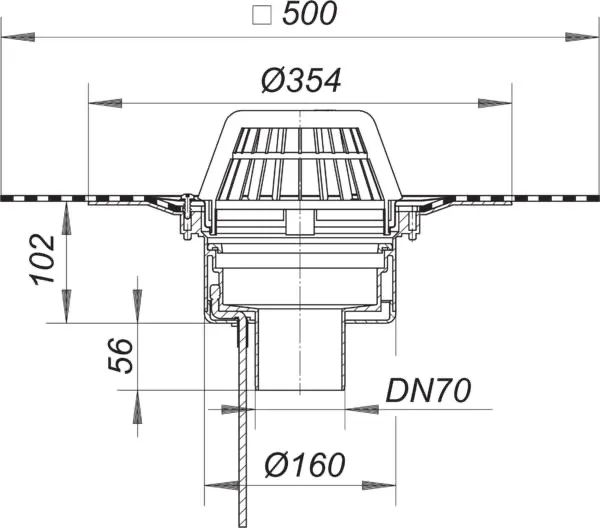 Dachablauf 62 H DallBit, beheizt, DN 70 Dachablauf 62 H DallBit, beheizt, DN 70