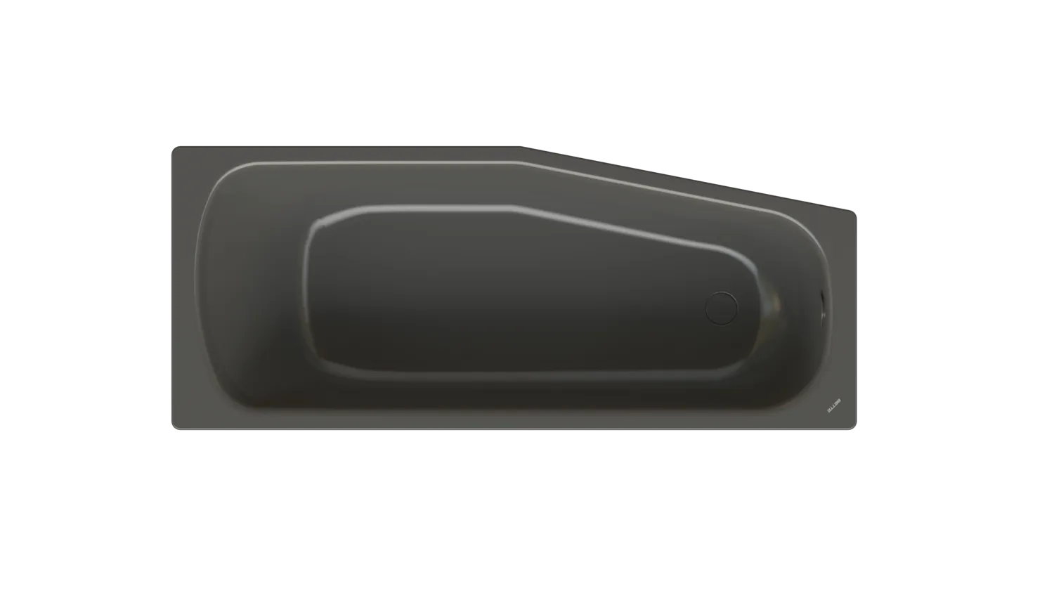 Bette Bambino Badewanne, Anthracite, 1570 x 650 mm, 30 mm Randhöhe, Einbau-Unterbau, 1-Sitzer, glasierter Titan-Stahl