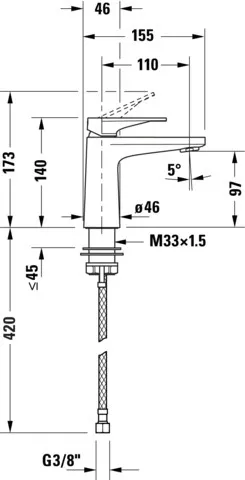 Einhand-Waschtischarmatur „Tulum by Starck“ Ausladung 110 mm in Schwarz (matt) Einhand-Waschtischarmatur „Tulum by Starck“ Ausladung 110 mm in Schwarz (matt)