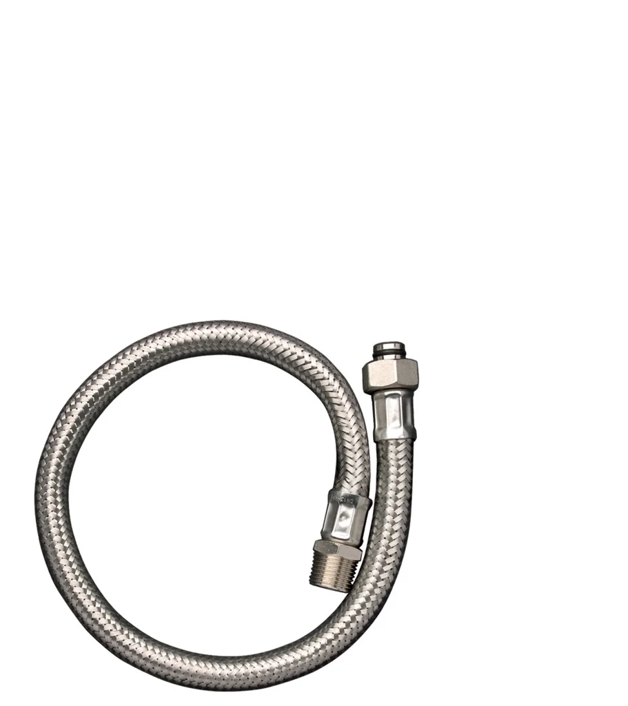 Hansgrohe Anschlussschlauch 2-Loch Thermostat, chrom, Länge 600 mm, Gewinde G 1/2 x G 1/2