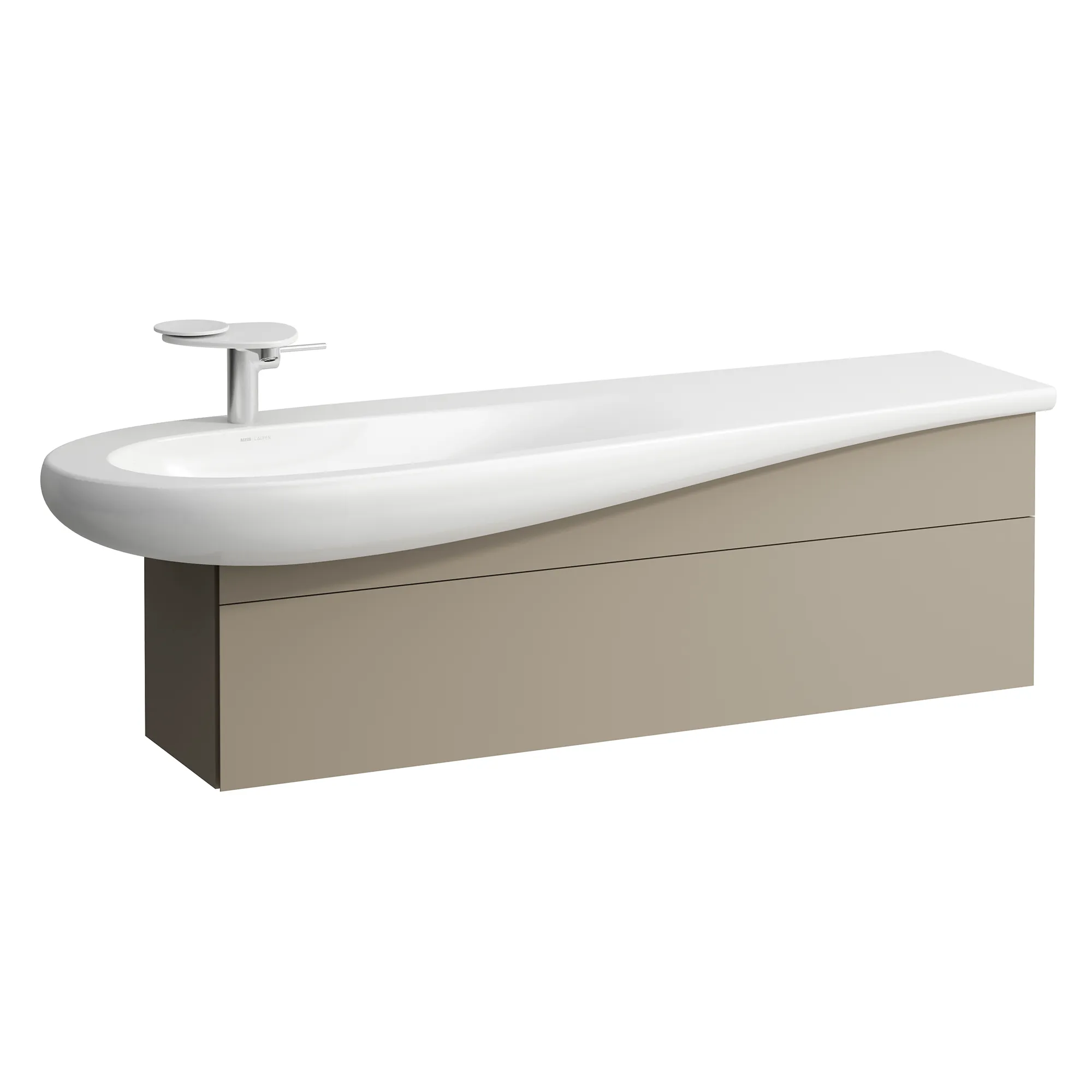 Waschtischunterbau, ILBAGNOALESSI, 321x1350x442, 1 Schublade, integrierte, versteckte Griffe seitlich, Vollauszug, Soft-Close, Siphonausschnitt rechts, passend zu Waschtisch H814971, Weiß matt Waschtischunterbau, ILBAGNOALESSI, 321x1350x442, 1 Schublade, integrierte, versteckte Griffe seitlich, Vollauszug, Soft-Close, Siphonausschnitt rechts, passend zu Waschtisch H814971, Weiß matt
