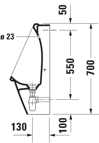 Urinal Starck 3, Zulauf von hinten rimless, ohne Fliege, weiß Urinal Starck 3, Zulauf von hinten rimless, ohne Fliege, weiß