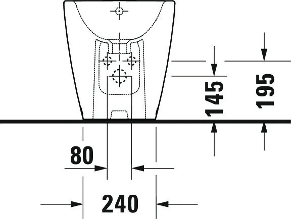 Duravit Stand-Bidet back to wall „D-Neo“, Befestigung sichtbar 37 × 58 × 40 cm