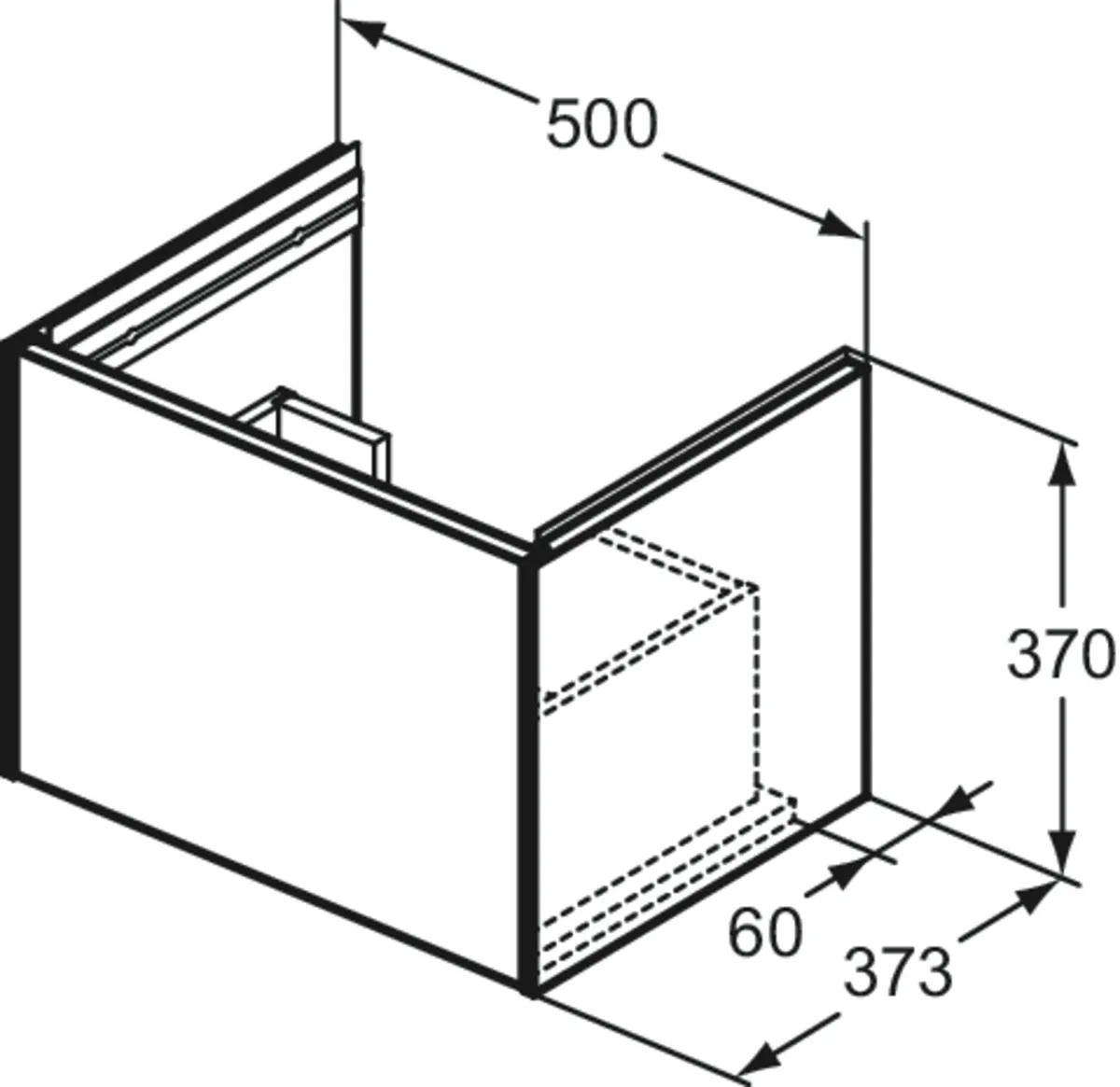 Möbelwaschtischunterschrank Conca 500x375x368mm 1 Auszug Weiß matt Möbelwaschtischunterschrank Conca 500x375x368mm 1 Auszug Weiß matt