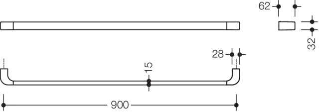 HEWI Handtuchhalter „System 800“, Befestigung verdeckt, 1-armig in Schwarz tiefmatt HEWI Handtuchhalter „System 800“, Befestigung verdeckt, 1-armig in Schwarz tiefmatt