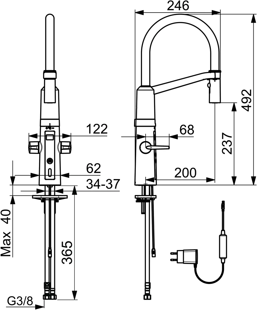Küchenarmatur HansaFIT 6525 2-strahlig
