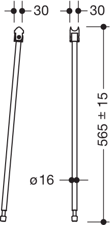 Bodenstütze f. Mont.höhe 680, SK-Griff, plvb weiß tiefmatt