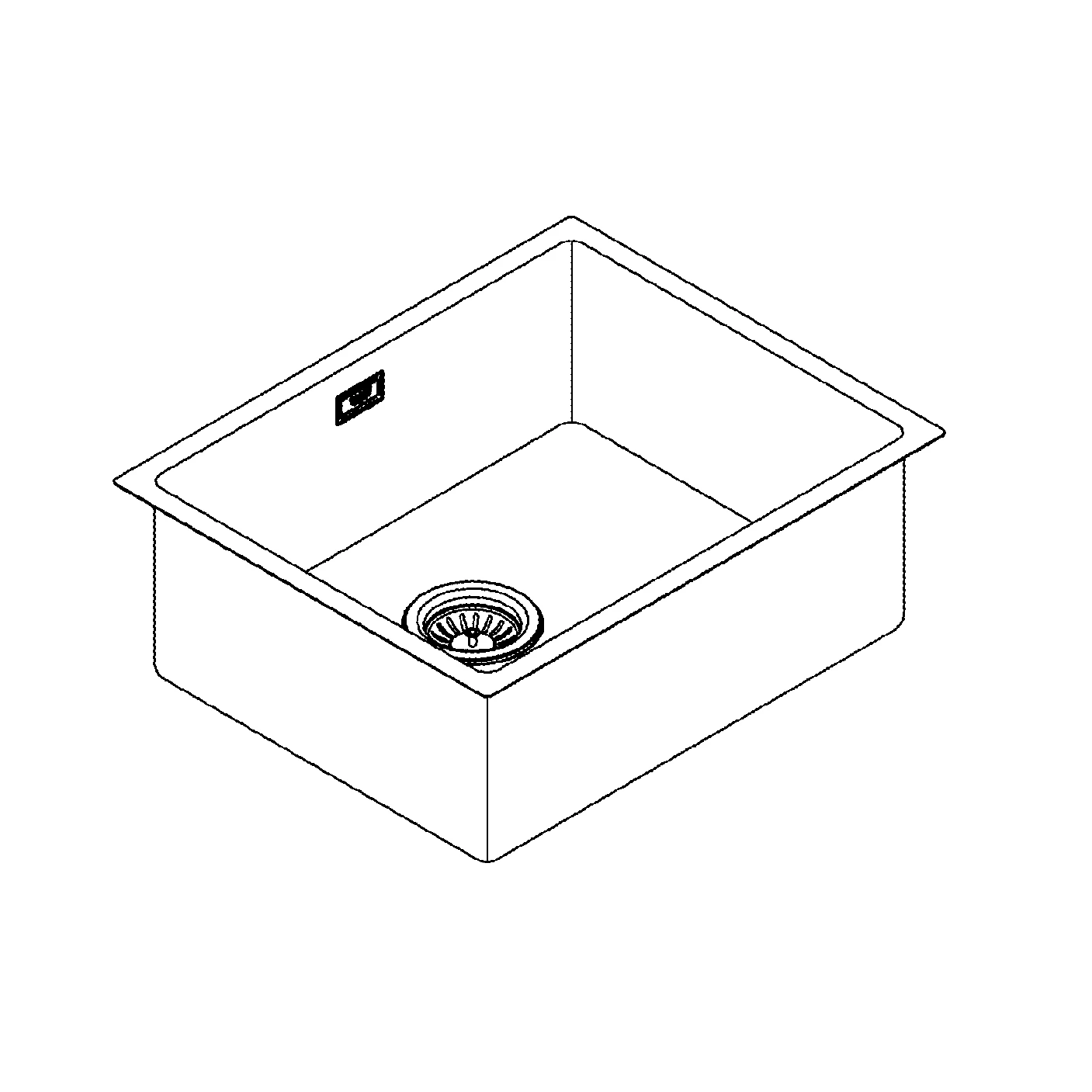 Edelstahlspüle K700 Unterbau 31574_1, Modell: K700U 60-S 55/45 1.0, Montageart: Unterbau, aufliegend oder flächenbündig, Maße: 550 x 450 mm, 1 Becken: 500 x 400 x 200 mm, edelstahl