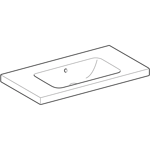 Wandwaschtisch mit Ablagefläche „iCon Light“, mittig, Ablagefläche links und rechts, rechteckig 90 × 48 cm
