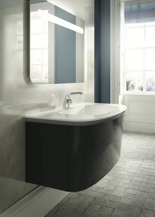 Waschtischarmatur Melange, mit Ablaufgarnitur, CU-Rohren, Ausladung 136mm, Chrom Waschtischarmatur Melange, mit Ablaufgarnitur, CU-Rohren, Ausladung 136mm, Chrom