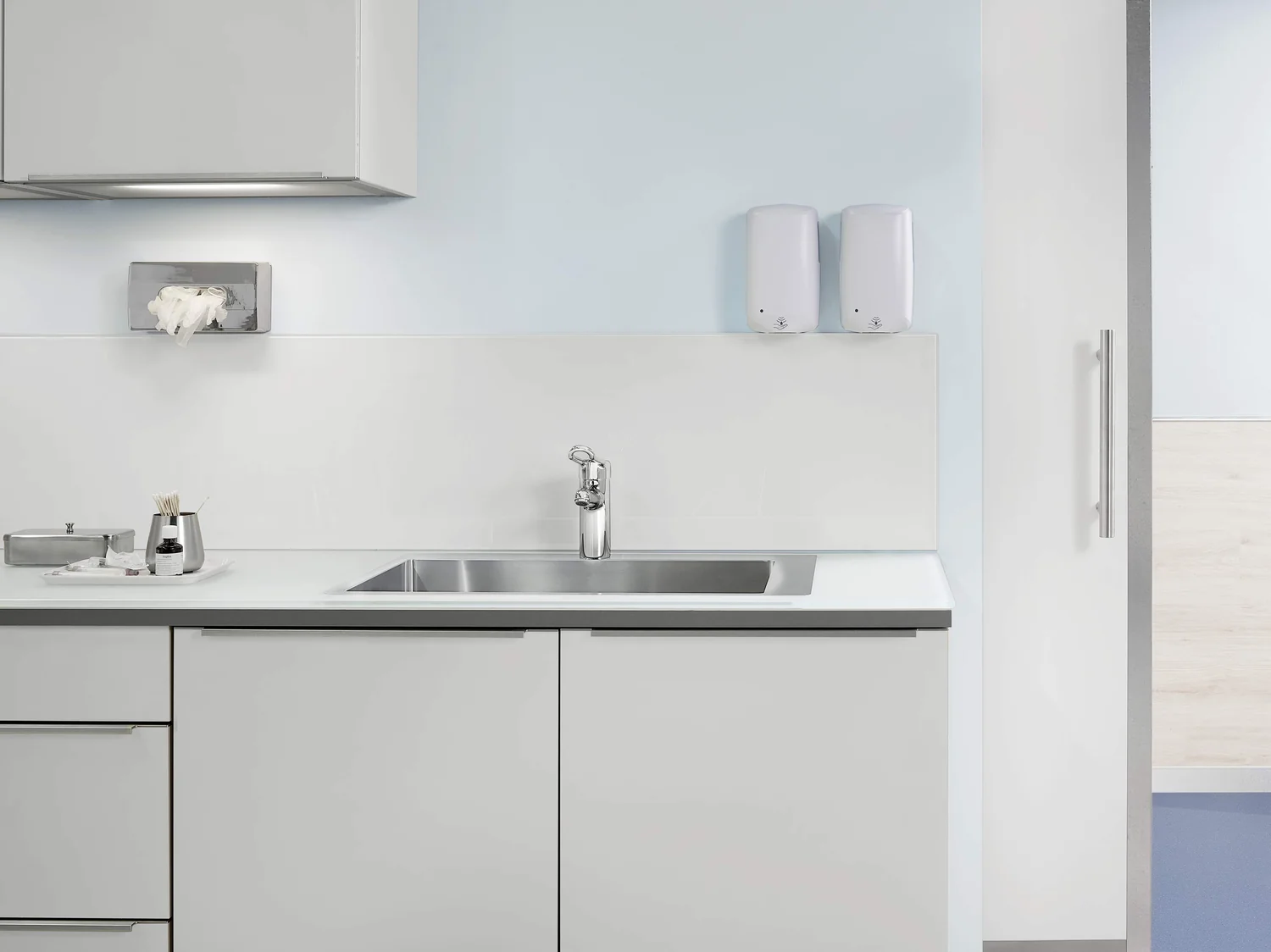 HansaMEDIPRO Waschtischarmatur Einhebelmischer HansaMEDIPRO 0162 Kupferrohr Bügelhebel lang Ausladung 120 Chrom