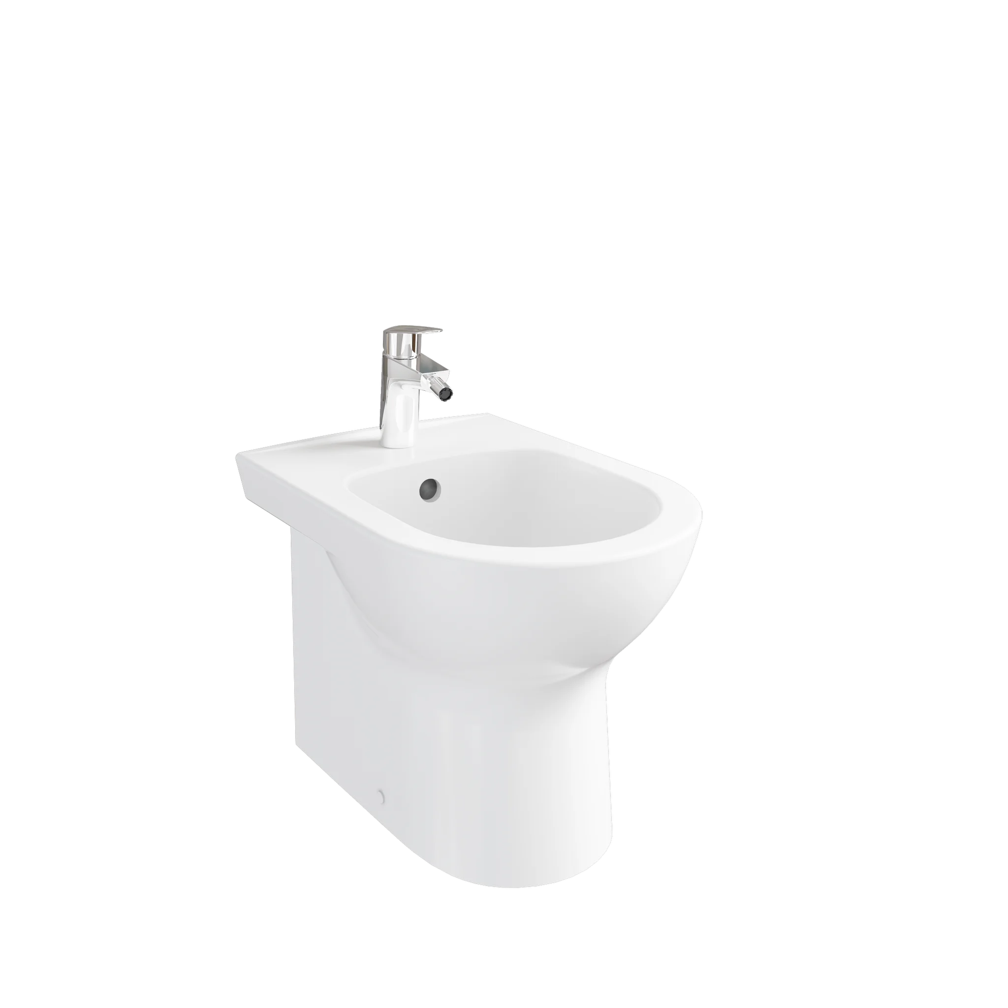 VitrA New S20 Round Stand-Bidet back to wall, 36 x 52 cm, weiß Hochglanz