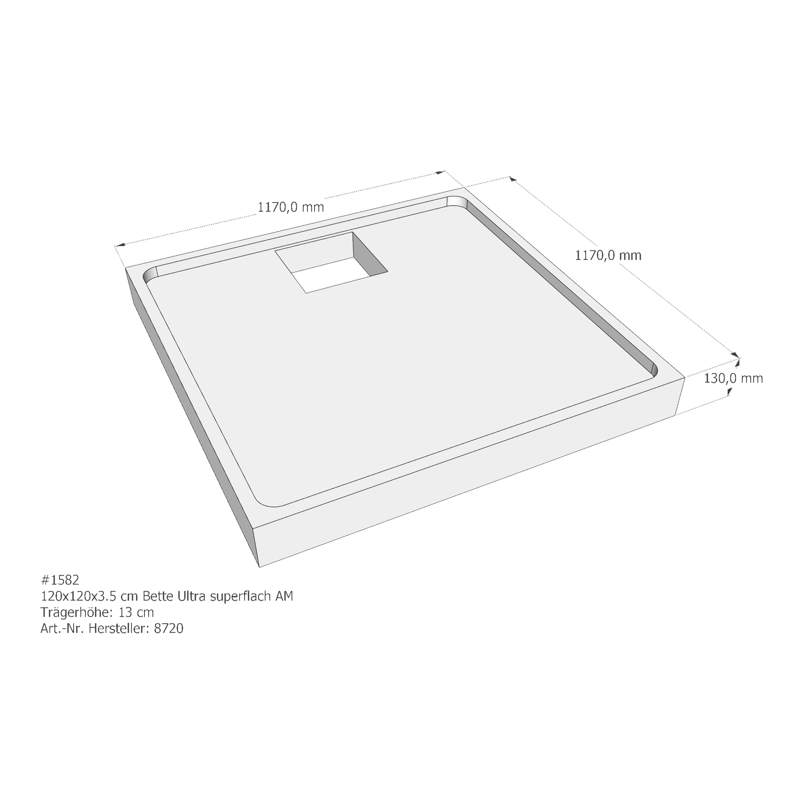 Duschwannenträger für Bette Ultra (superflach) 120 × 120 × 3,5 cm Breite: 120 cm / Länge: 120 cm Duschwannenträger für Bette Ultra (superflach) 120 × 120 × 3,5 cm Breite: 120 cm / Länge: 120 cm