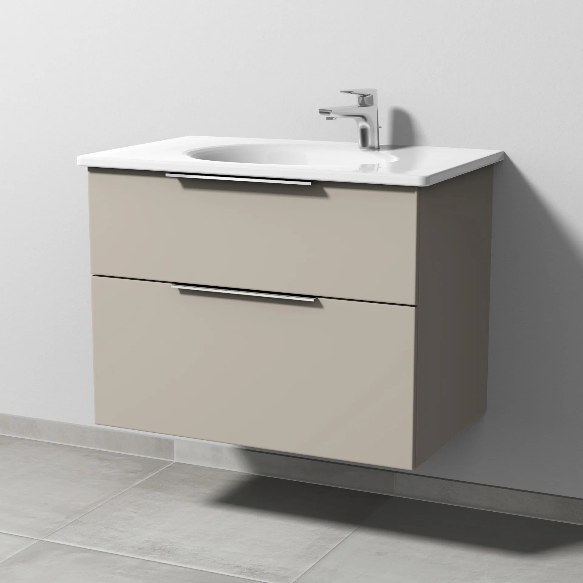 Sanipa Waschtischunterschrank „3way“ passend zu Keramik-Waschtische Antao von Villeroy & Boch 755 × 588 × 482 mm in Kaschmir (matt)
