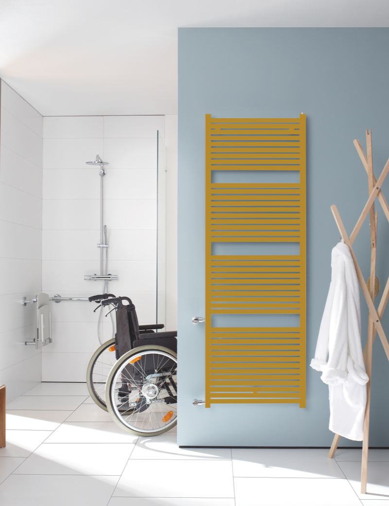 Zehnder Design-Elektroheizkörper „Toga“ mit Heizstab RACY 75 × 176 cm in Beach Gold Zehnder Design-Elektroheizkörper „Toga“ mit Heizstab RACY 75 × 176 cm in Beach Gold
