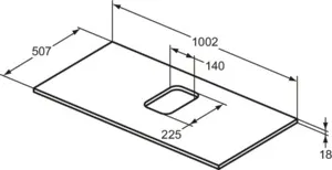 Waschtischplatte i.life B mittiger Ausschnitt für eine Schale 1002x507x18mm Weiß matt Waschtischplatte i.life B mittiger Ausschnitt für eine Schale 1002x507x18mm Weiß matt