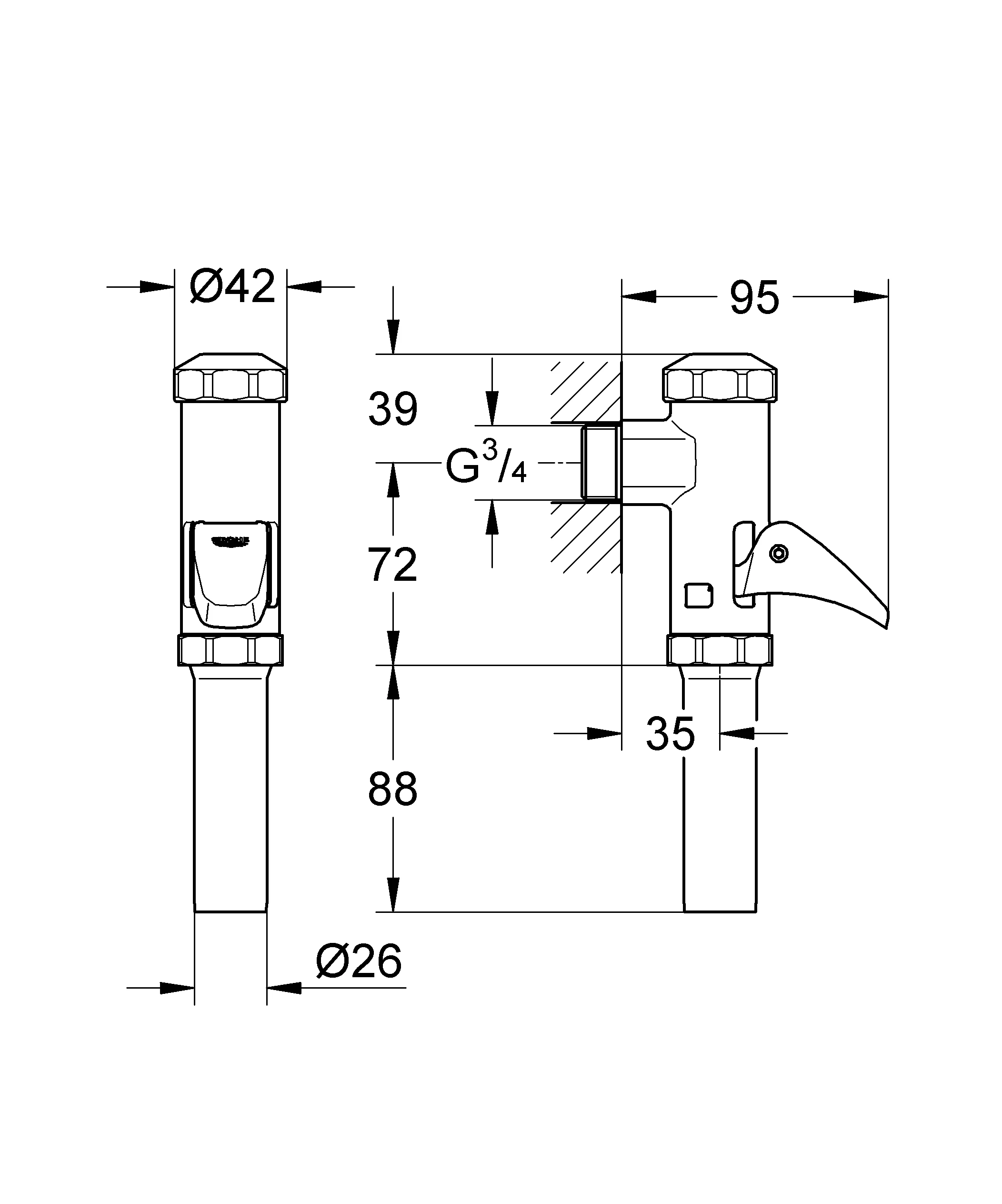 Voll-Automatic-Spüler DAL 37141, für WC, DN 20, ohne Vorabsperrung, chrom