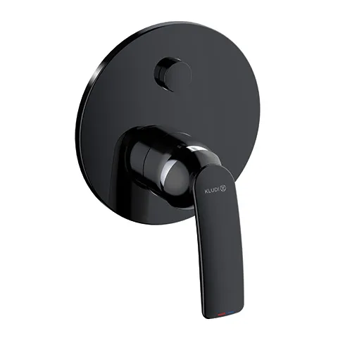 Kludi BALANCE Unterputz-Wannenfüll- und Brause-Einhandmischer, mattschwarz/chrom, PUSH&SWITCH Druckumsteller, 87 mm, für Kludi SLIM.BOXX Unterputzkörper