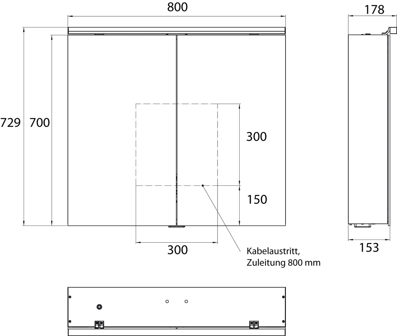 Lichtspiegelschrank pure II Classicleuchte, Aufputz, mit Waschtischbeleuchtung, 2 Tür, 800mm Lichtspiegelschrank pure II Classicleuchte, Aufputz, mit Waschtischbeleuchtung, 2 Tür, 800mm