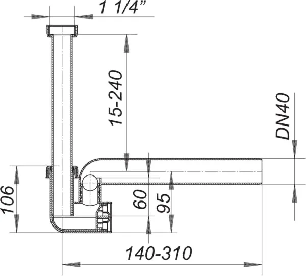 Kondensat-Siphon 136.3, DN 40 Kondensat-Siphon 136.3, DN 40