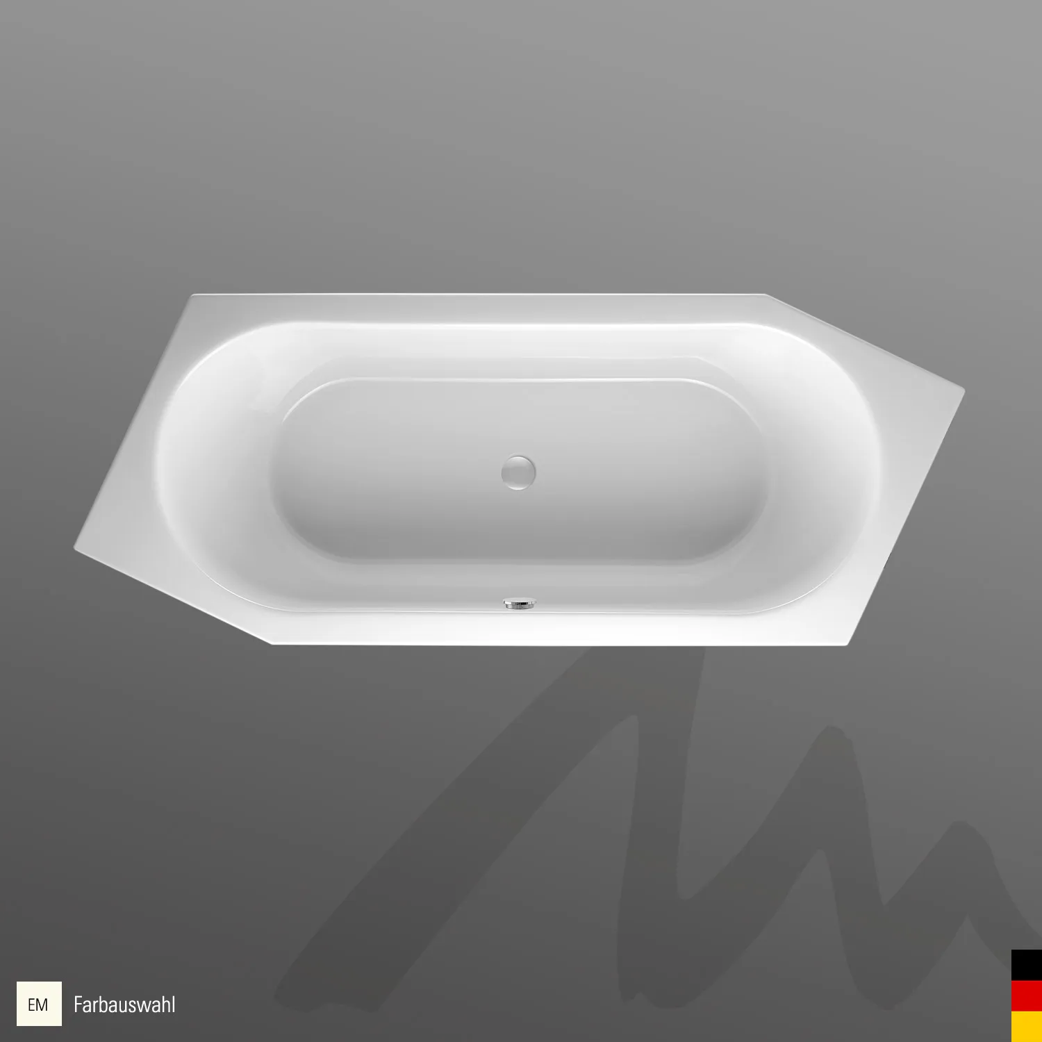 Mauersberger Acryl-Badewanne ovata asym 205/80 rechts, 2050x800x475, Farbgruppe 3 Mauersberger Acryl-Badewanne ovata asym 205/80 rechts, 2050x800x475, Farbgruppe 3