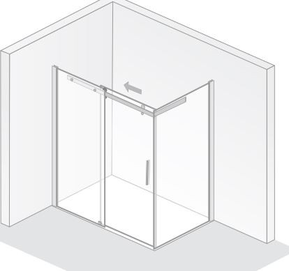 HSK teilgerahmte Duschabtrennung Schiebetür 2-teilig mit Seitenwand „Premium Softcube“ Glas Nebel, H: 2000 mm HSK teilgerahmte Duschabtrennung Schiebetür 2-teilig mit Seitenwand „Premium Softcube“ Glas Nebel, H: 2000 mm