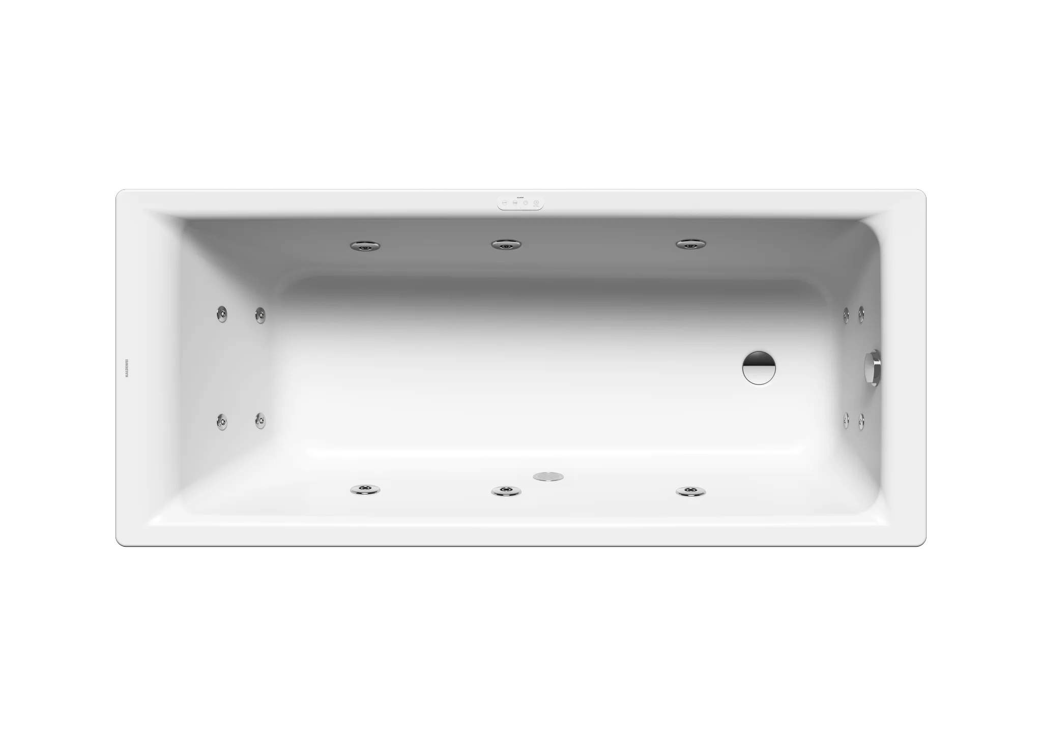 Kaldewei PURO NEXT Badewanne, 1800x800 mm, FULL BODY Whirlsystem, alpinweiß, Perl-Effekt, integrierter Einlauf