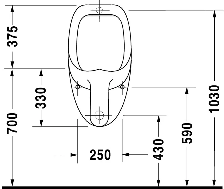 Urinal Ben, Zulauf von hinten absaugend, ohne Deckel, ohne Fliege, weiß