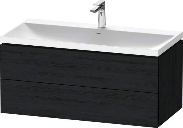 Duravit Möbelset c-shaped Set wandhängend wandhängend „L-Cube“ 100 × 48 × 48 cm Eiche Schwarz