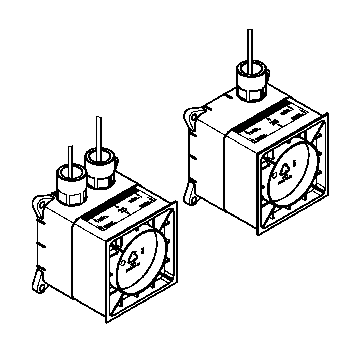 Rohbauset Lichtmodule Rainshower F-Series 29412, für den Einbau der Lichtmodule 36 359 000, 2 Rohbausets, 2 Verlängerungskabel 5 m