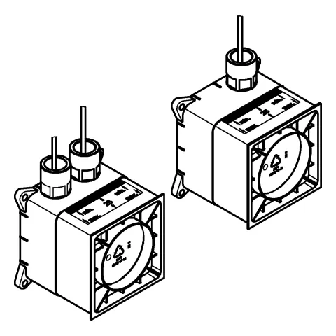 Grohe F-digital Deluxe, Rohbauset Lichtmodule, für den Einbau von zwei Lichtmodulen Grohe F-digital Deluxe, Rohbauset Lichtmodule, für den Einbau von zwei Lichtmodulen