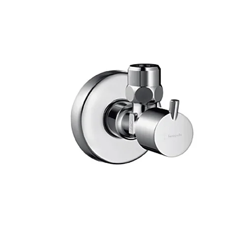 Hansgrohe Eckventil S-Design chrom, G 1/2 Eingang, G 3/8 Abgang, Geräuschgruppe I, Durchflussklasse A