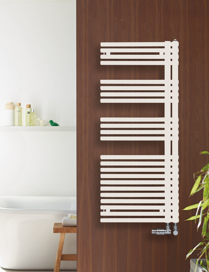 Zehnder Design-Heizkörper „Forma Asym“ für Warmwasser-Zentralheizung oder gemischten Betrieb mit 50 mm-Mittelanschluss 49,6 × 116,1 cm in Light Beige Zehnder Design-Heizkörper „Forma Asym“ für Warmwasser-Zentralheizung oder gemischten Betrieb mit 50 mm-Mittelanschluss 49,6 × 116,1 cm in Light Beige