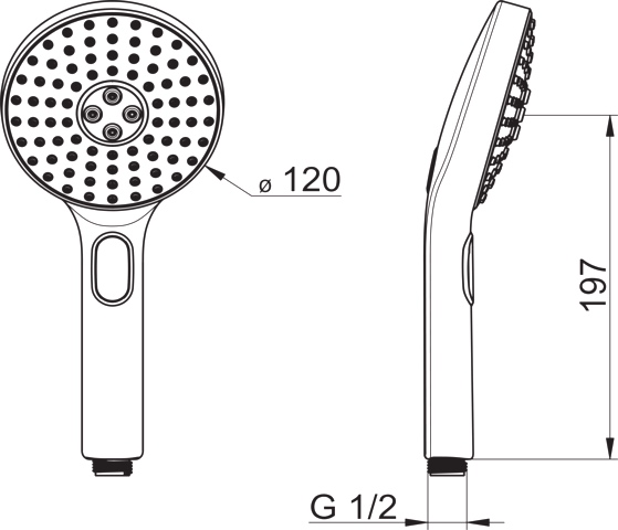 HA Handbrause HANSAACTIVEJET 8433 3-strahlig Chrom/Hellgrau