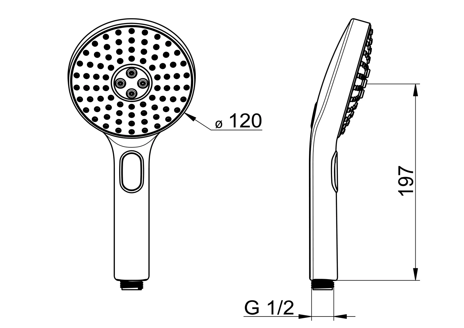 HansaACTIVEJET Handbrause HansaACTIVEJET 8433 3-strahlig Chrom/Hellgrau