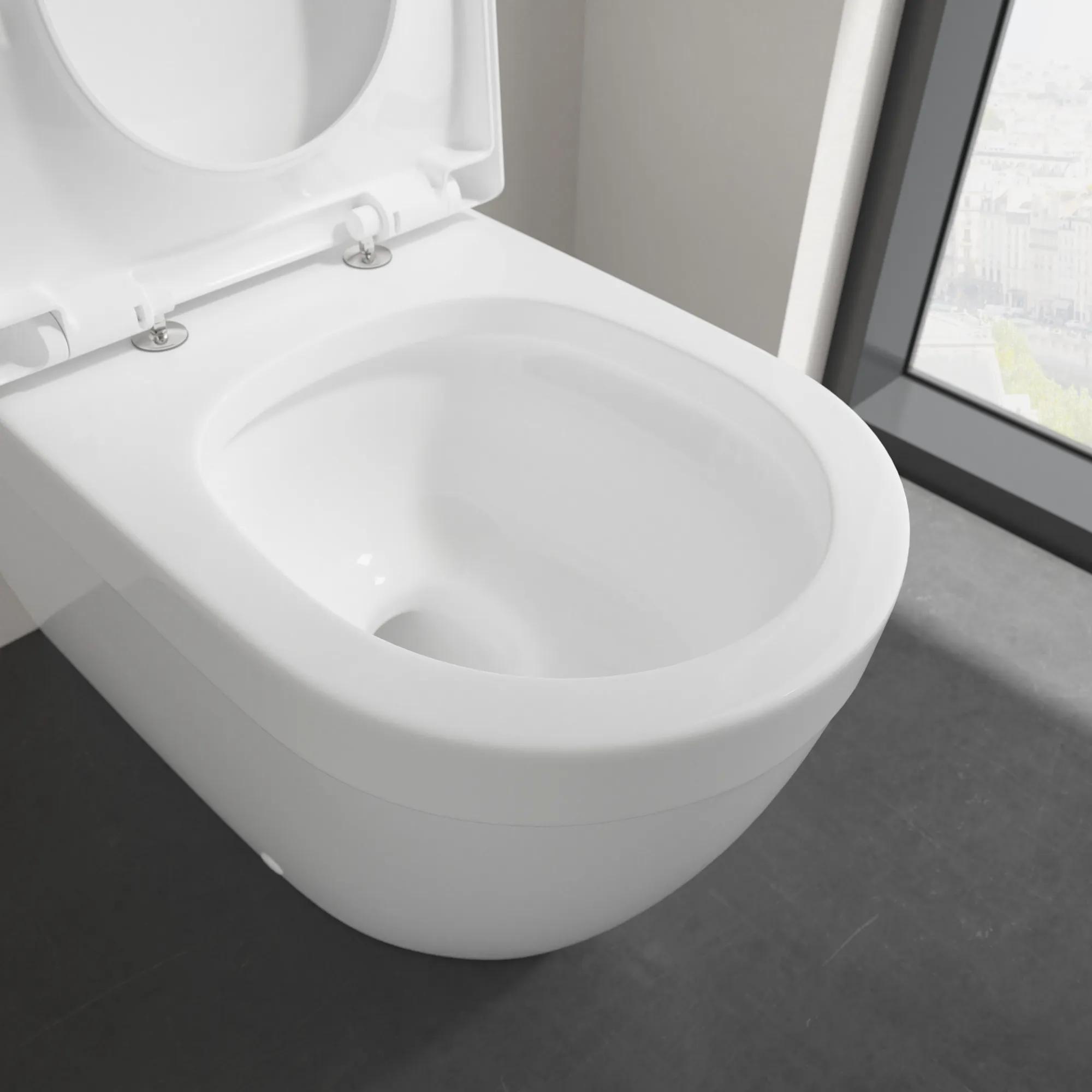 Stand-Tiefspül-WC für Kombination mit Spülkasten DirectFlush „Architectura“ 37 × 40 × 70 cm, ohne Spülrand, Abgang waagerecht