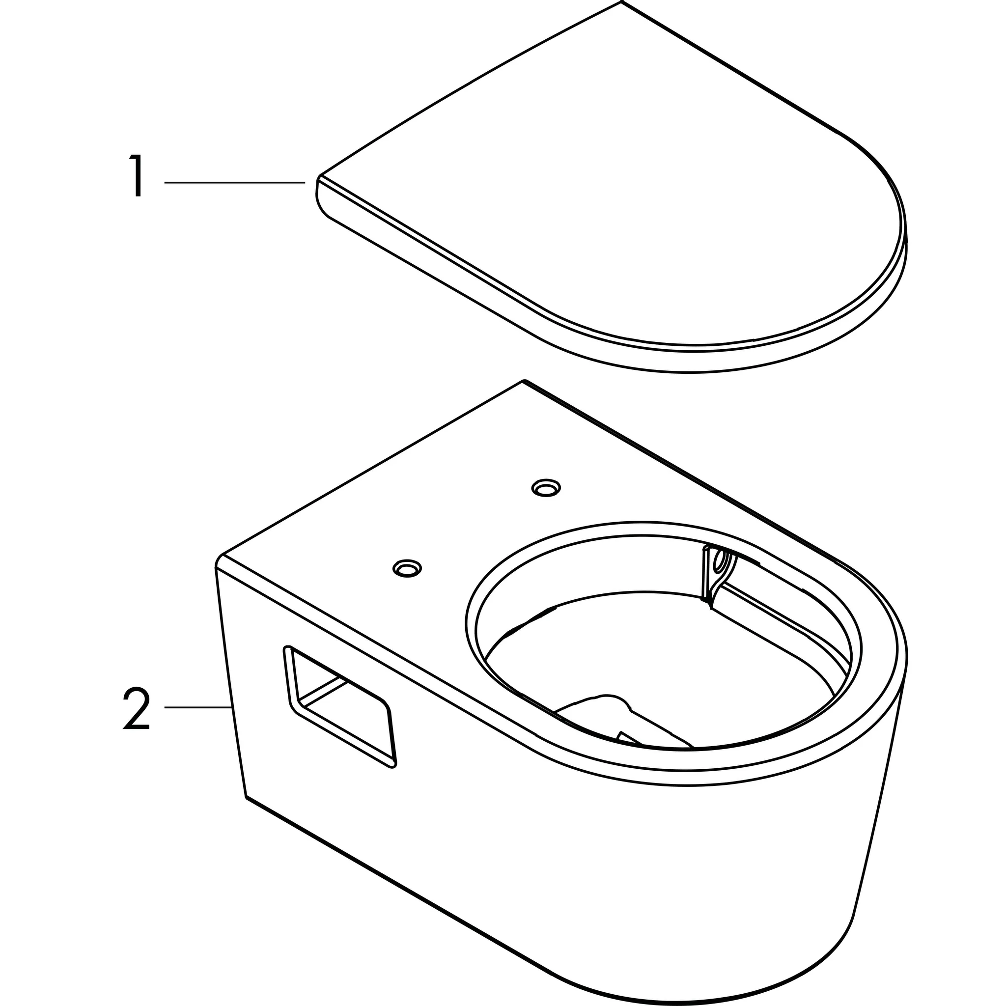 Hansgrohe EluPura Original S Wand WC Set 540 AquaChannel Flush, Weiß