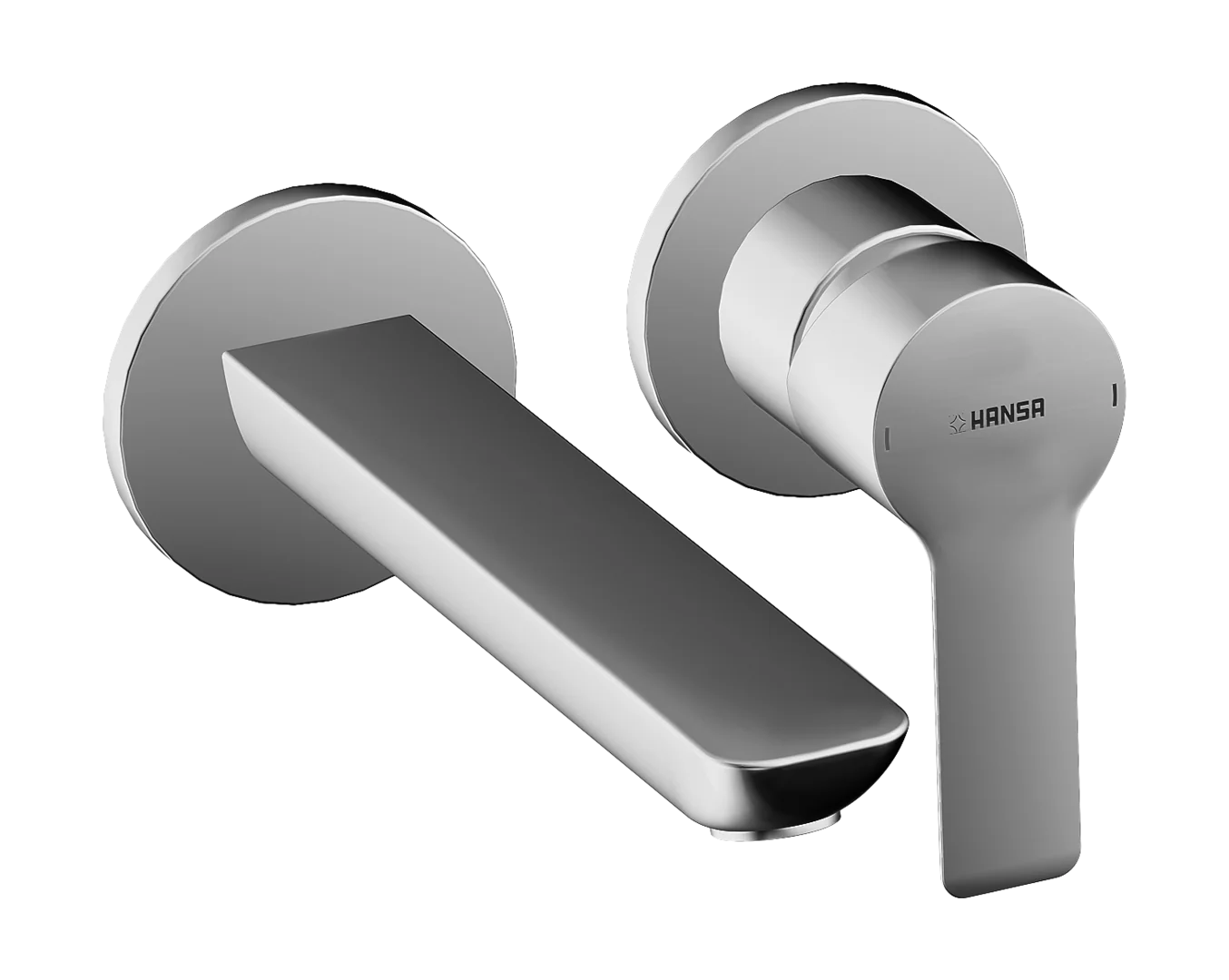 HansaLIGNA Waschtischarmatur, Einhebelmischer Fertigmontageset für Waschtischbatterie, Rosette rund, Ausladung 185 mm, DN15 Chrom