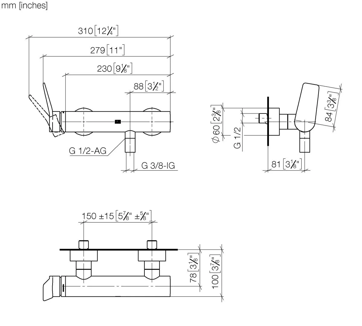 Brause-Einhandbatterie für Wandmontage LISSÉ Chrom 33300845 Brause-Einhandbatterie für Wandmontage LISSÉ Chrom 33300845