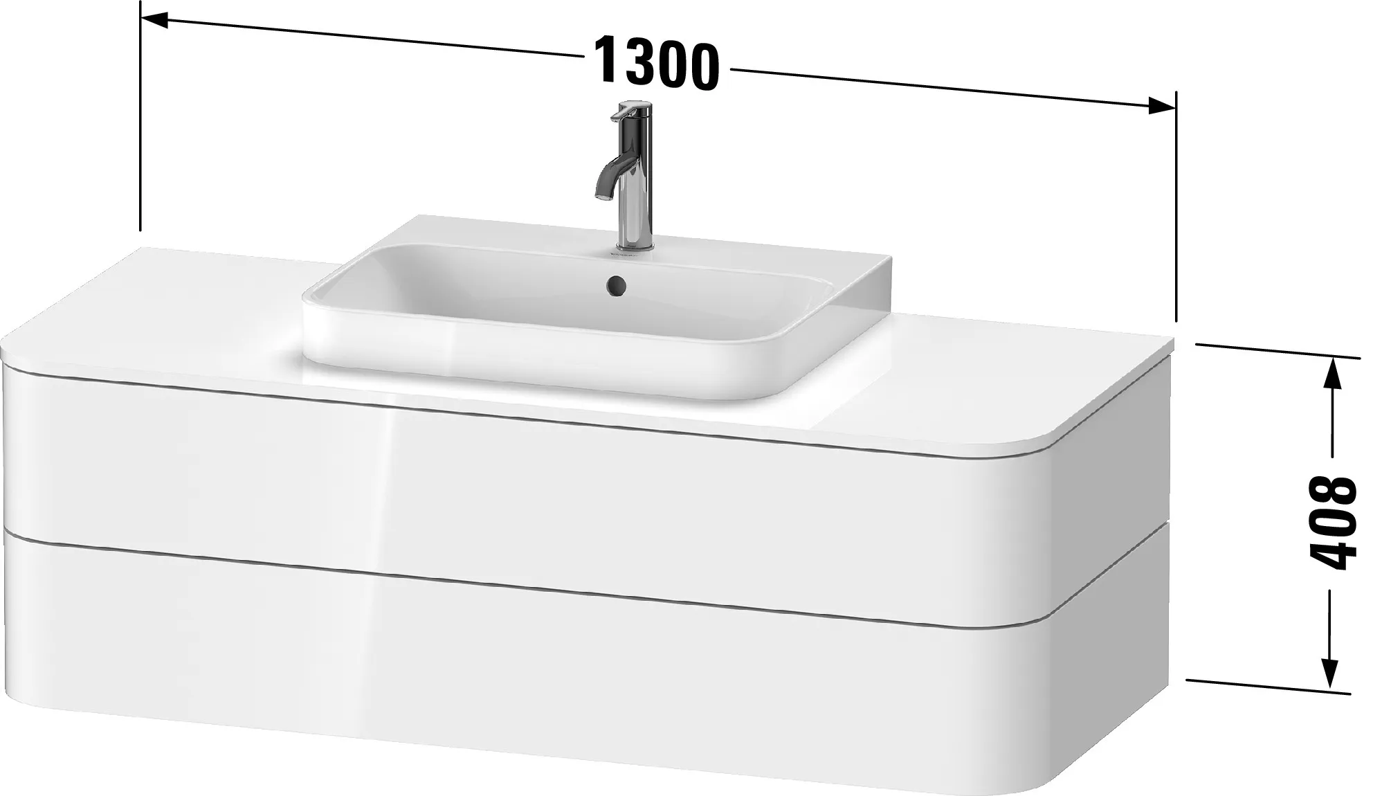 Duravit Waschtischunterschrank wandhängend „Happy D.2 Plus“ Duravit Waschtischunterschrank wandhängend „Happy D.2 Plus“